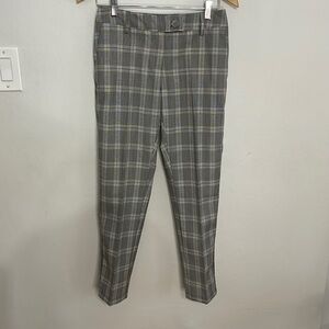 Tiziano Zorzan Gray Plaid High Waist Wool Mohair Trousers Size S Made in Italy